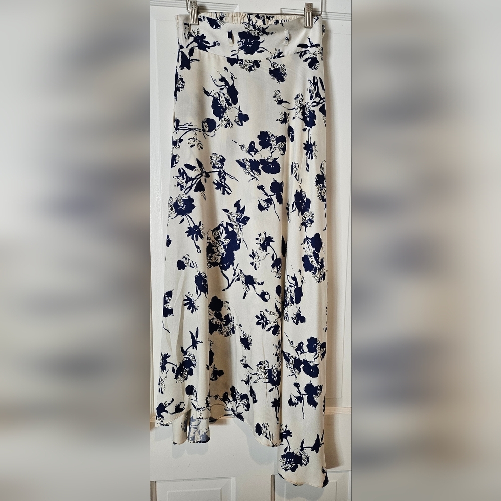 Misa Los Angeles Navy and White Asymmetrical Skirt